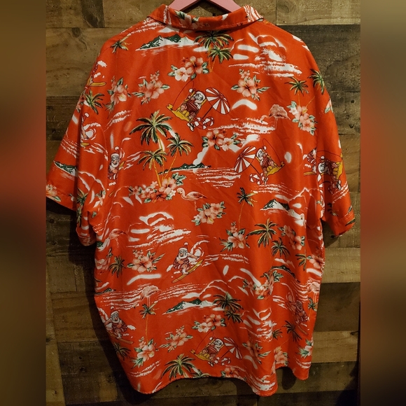 Surfing Santa Hawaiian Christmas Shirt Tropical Festive Holiday Party Size 3XL - Picture 5 of 9